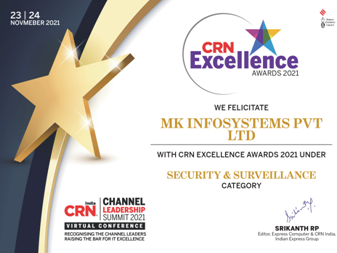 CRN Channel Leader Award – Security & Surveillance Category. 2021 and 2022